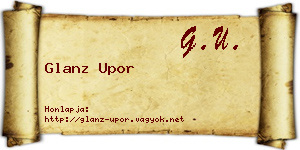 Glanz Upor névjegykártya